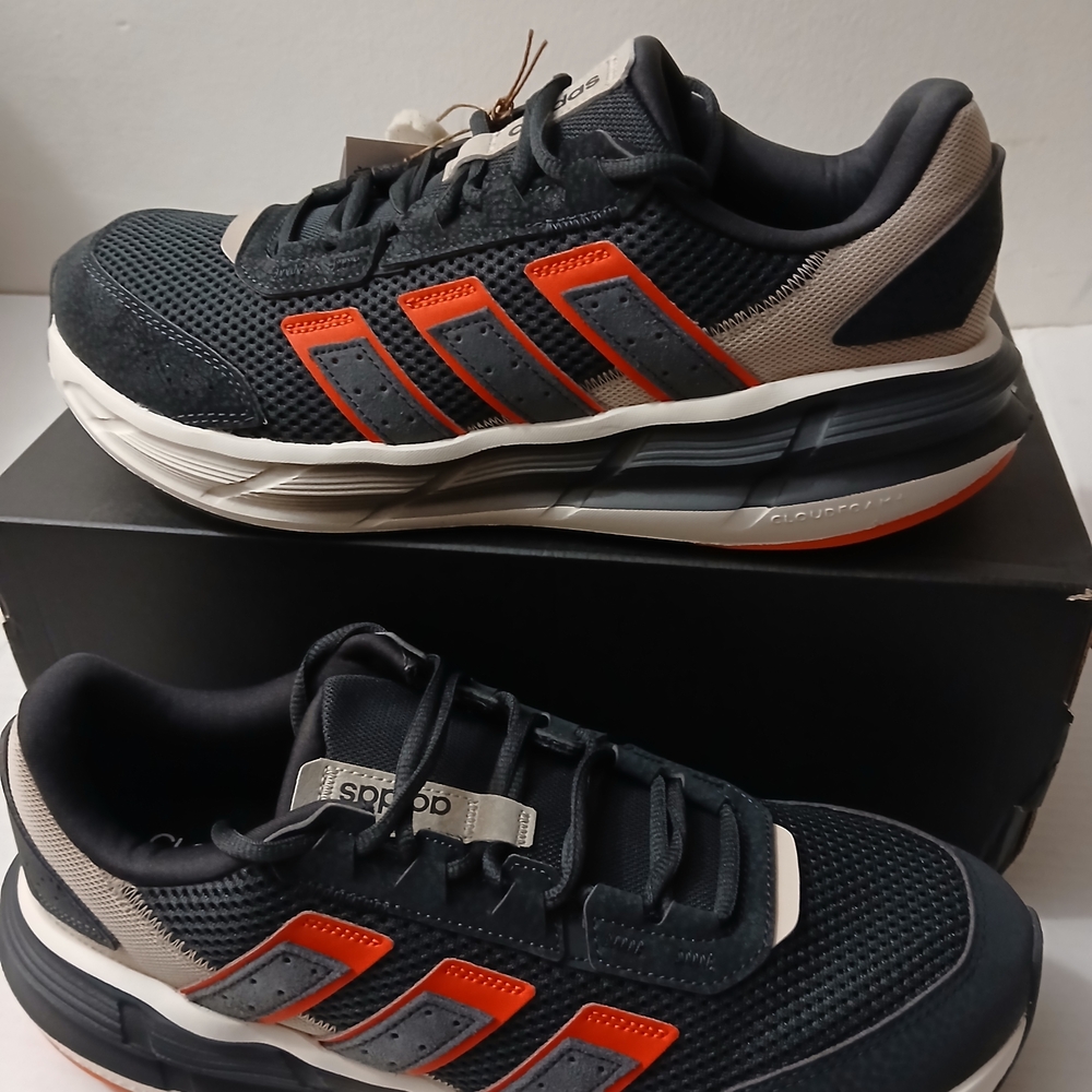 adidas Men's Black and Orange Sneakers Size 9½ New $60 - Picture 6 of 9